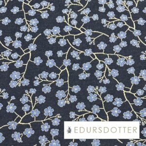 Jaquardstrikket jersey - Blomqvist blå / per 0,5 m