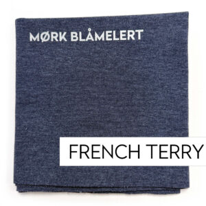 GOTS french terry - MØRK BLÅMELERT / pris per 0,5 m