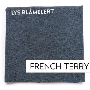 GOTS french terry - LYS BLÅMELERT / pris per 0,5 m