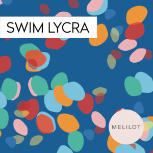 Swim lycra: Fargekaos blå / per 0,5 m