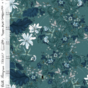 Tähdet, light petrol - økologisk bomullsjersey / per 0,5 m