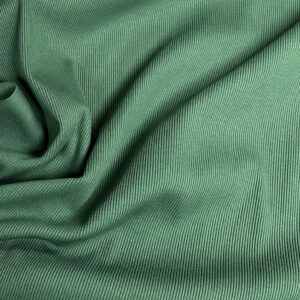 GOTS grovstrikket ribb - GRØNN / pris per 0,5 M