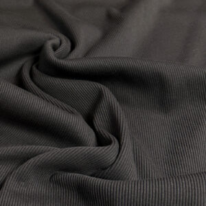 GOTS grovstrikket ribb - SVART / pris per 0,5 m