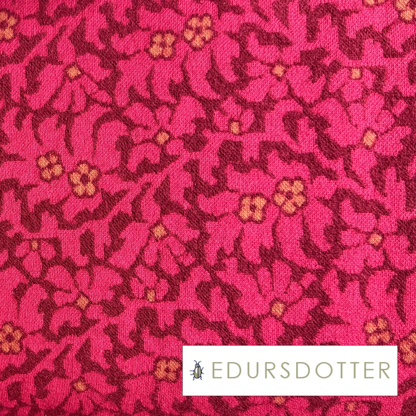 Jaquardstrikket jersey i bomull og merinoull - Odetta rosa / per 0,5 m