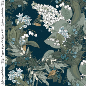 Sylvian joululaulu, Winter night - økologisk bomullsjersey / per 0,5 m