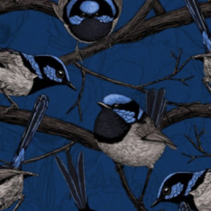 Fairy wren - GOTS bomullsjersey / per 0,5 m
