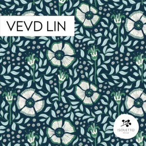 Vevd lin: Fibbla turkis / per 0,5 m